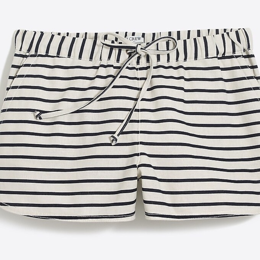 J. Crew New without tags Striped Linen-Cotton Blend Shorts-Size Medium